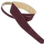 Henry Heller HBS25BRG 2.5" Basic Suede Guitar Strap Burgundy