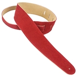 Henry Heller HBS2RED 2" Basic Suede Guitar Strap Red