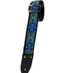 Henry Heller HJQ245 2"  Jacquard Webbing Black w/Blue and Aqua