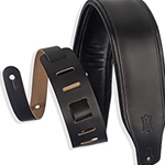 Levys Leathers M26PDBLK 2 1/2 inch Wide Top Grain Leather Guitar Straps