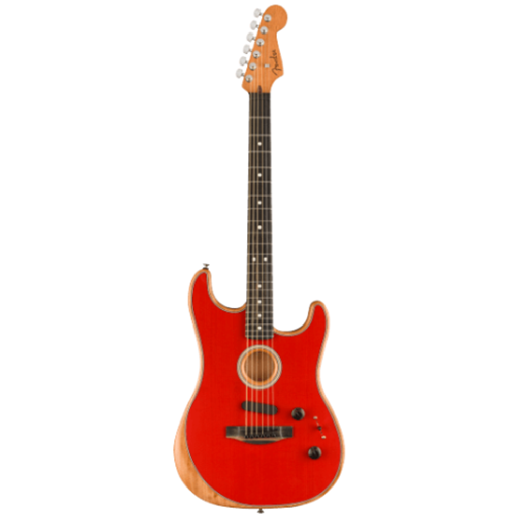 FENDER 0972023254 American Acoustasonic Strat, Ebony Fingerboard, Dakota Red