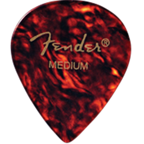 FENDER 980551800 Classic Celluloid Picks 551 Shape Medium 12-Count Pick Pack Shell