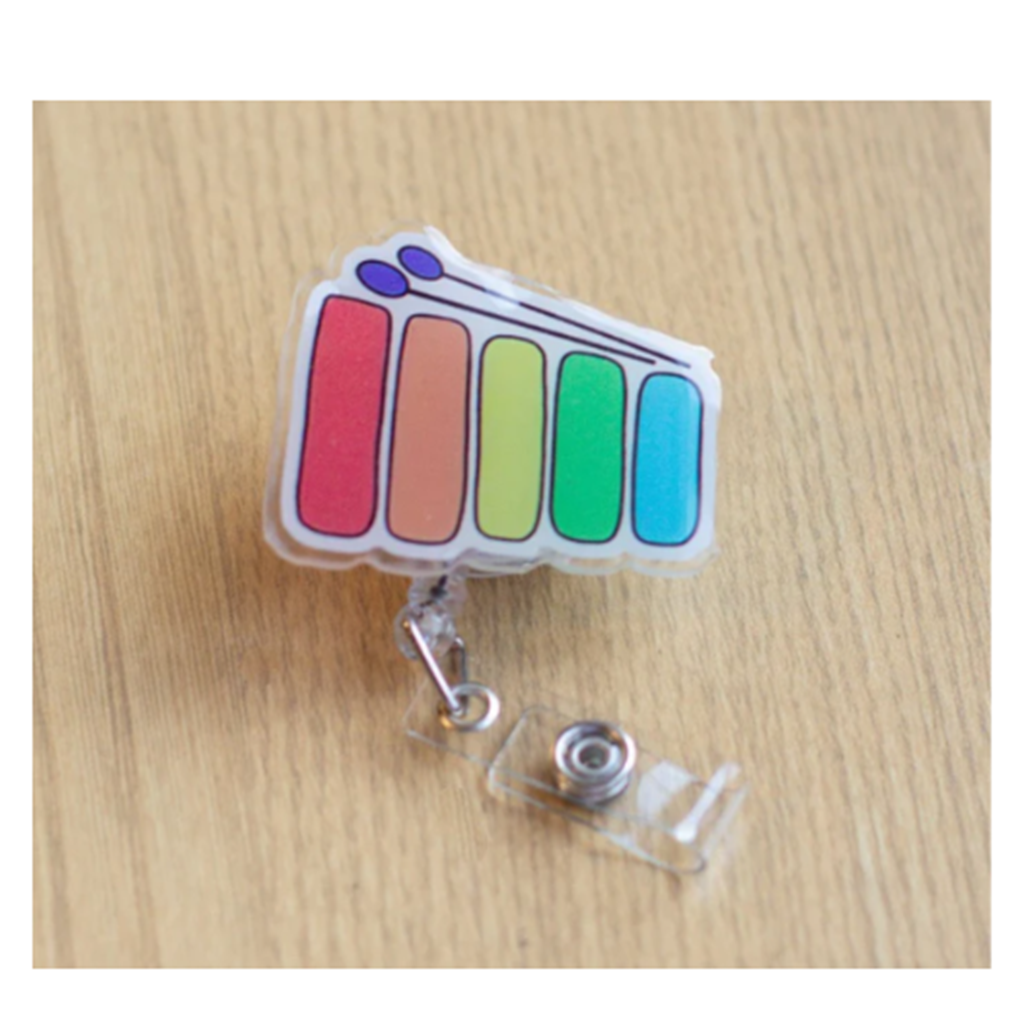 Musically Minted BDG0005 Rainbow Xylophone Badge Reel