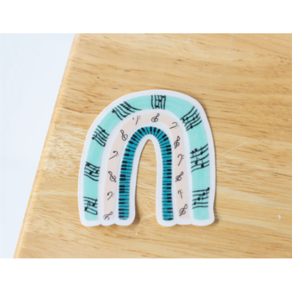 Musically Minted STK0086 Mint Music Rainbow Clear Sticker