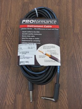 PROformance PRP20R 20' Right Angle Hot Shrink 1/4" to 1/4" Instrument Cable