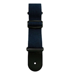 Henry Heller HCOT2DNAV 2" Deluxe Woven Cotton Guitar Strap with Leather Ends Navy