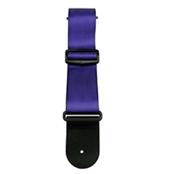 Henry Heller HSBL2DPUR 2" Deluxe Seat Belt Nylon Webbed Guitar Strap with Leather Ends Purple