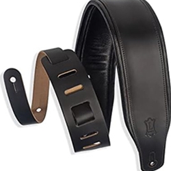 Levys Leathers M26PDBLK 2 1/2 inch Wide Top Grain Leather Guitar Straps